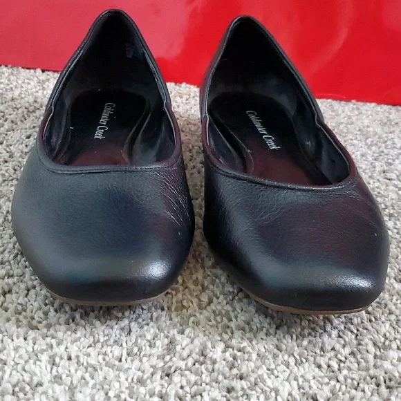 Black Leather Flats - Picture 3 of 5